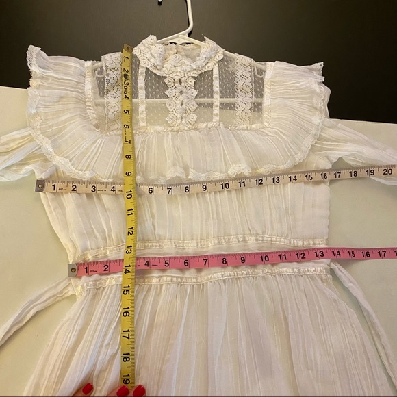 Gunne Sax Vintage 70s Dress Size Small Cottagecore Lace Ruffle Wedding Dress EUC - Picture 6 of 16